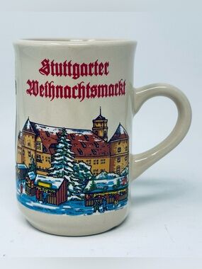 Stuttgarter Weihnachtsmarkt Christmas Market Mug Beige Stuttgart Germany